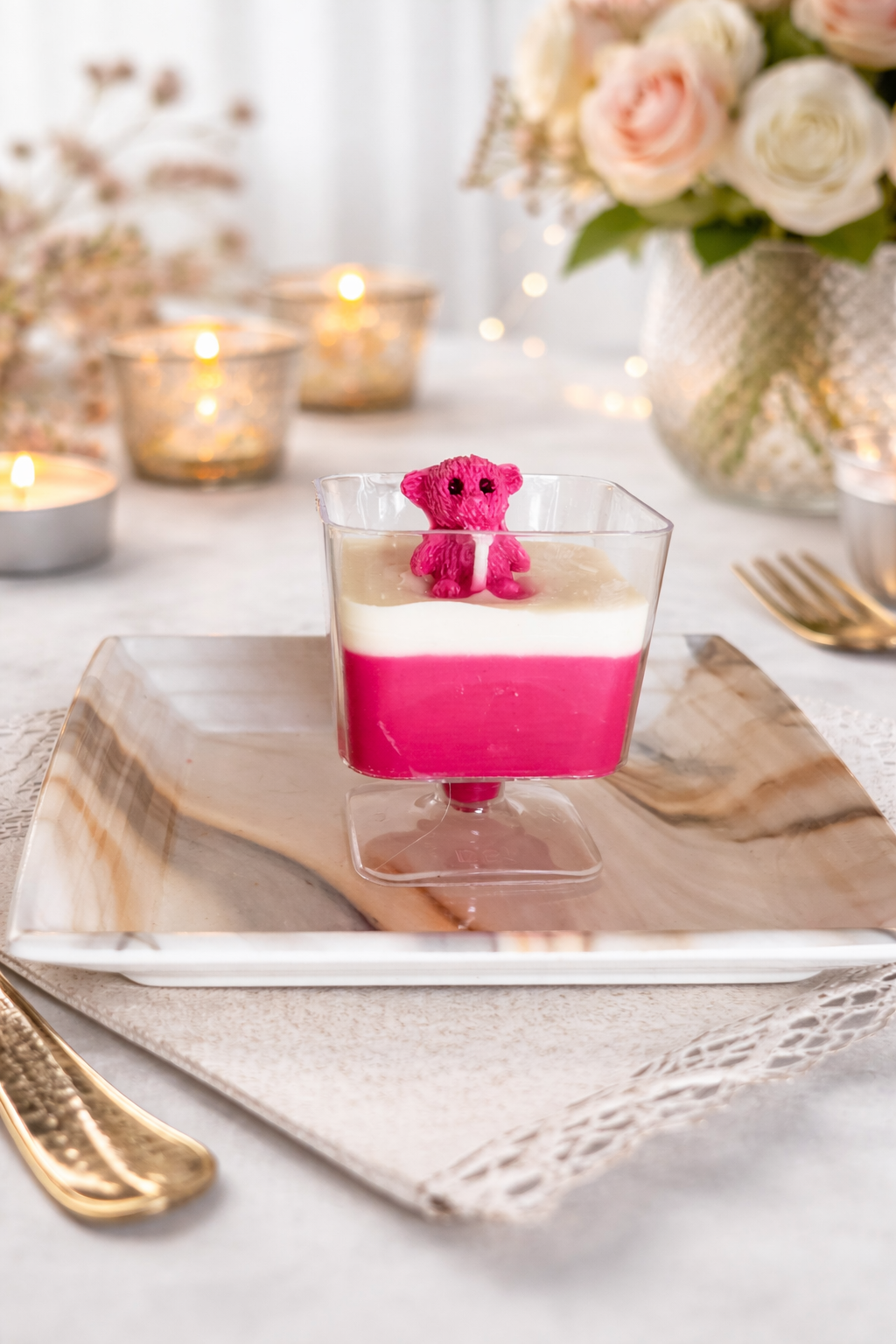 Mini Teddy Dessert Candle