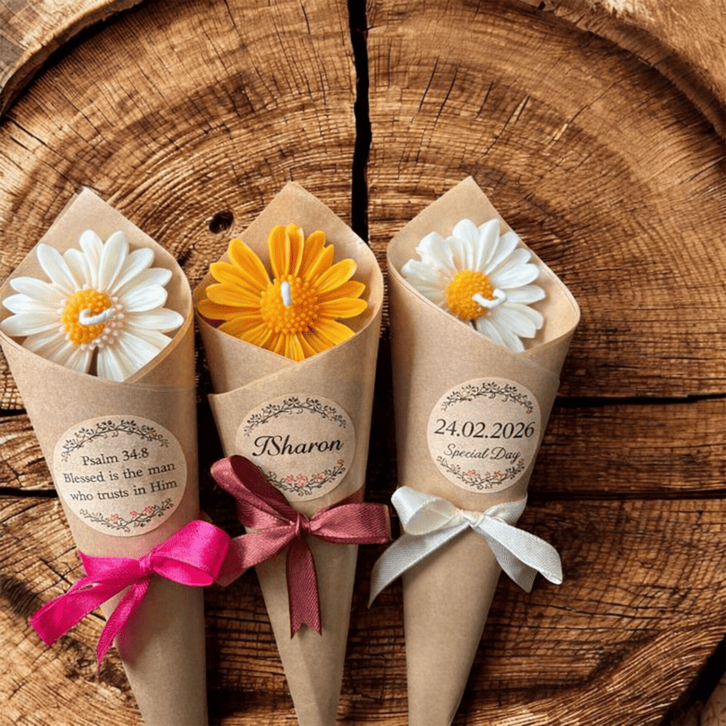 Daisy custom bouquet candle 